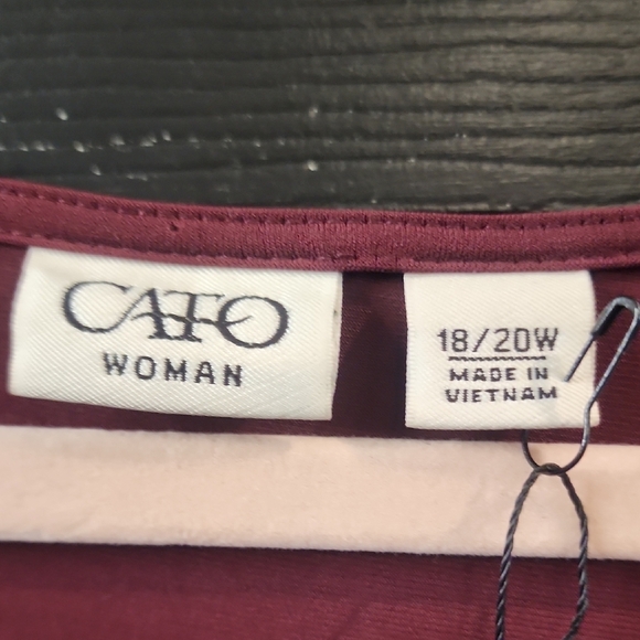 🩶Cato Purple and Pink Tunic 3/4 Sleeve Relaxed Fit - Picture 2 of 3